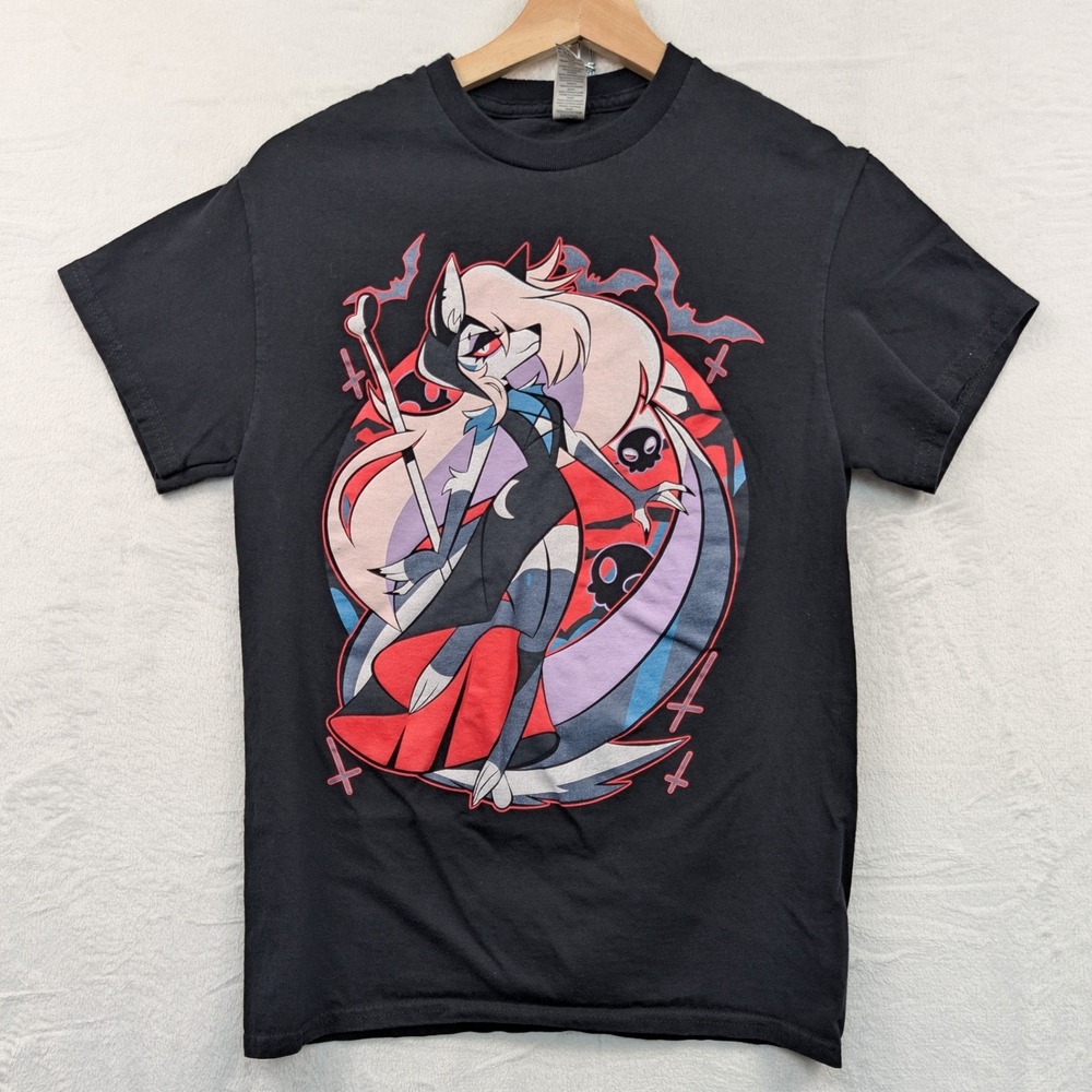 Gildan Helluva Boss Loona T-Shirt Men's Small Black Emo Goth Anime Streetwear